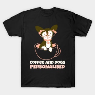 Coffee And Dogs Personalised T-Shirt